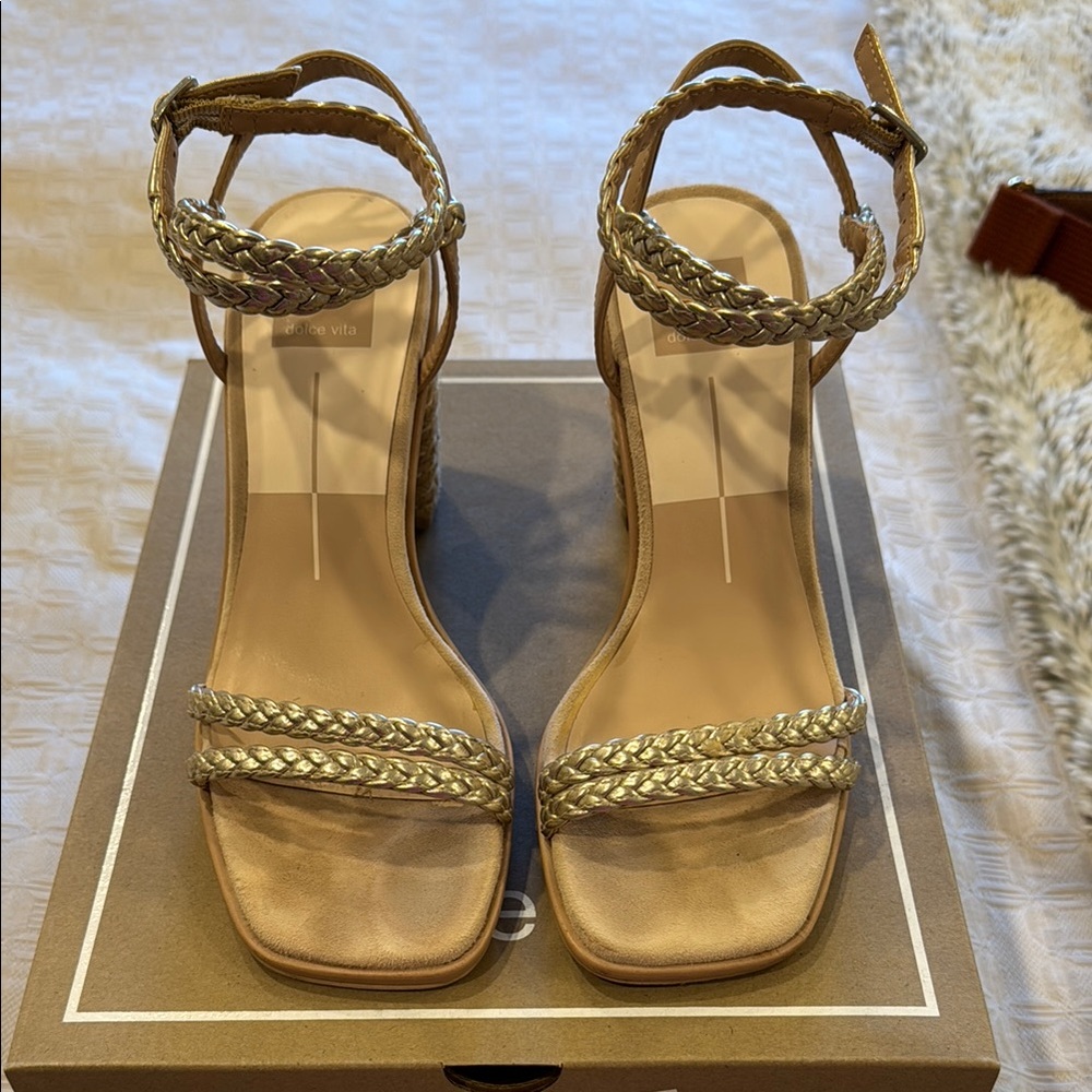 Dolce Vita Gold Braided Heels for Elegant Occasions